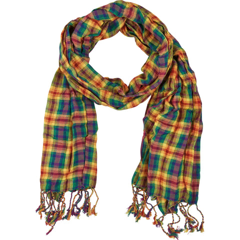 Rainbow Plaid Scarf