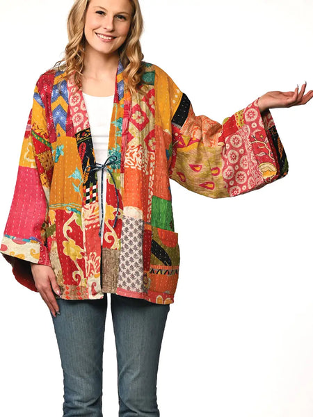 Reversable Cotton Kantha Kimono Jacket