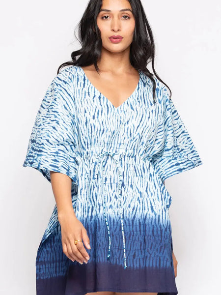 Shibori Cotton Caftan Top
