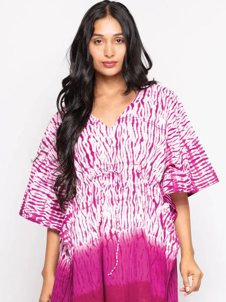 Shibori Cotton Caftan Top
