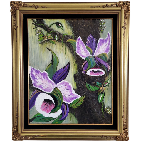 “Swamp Orchid” - Framed Original Acrylic by Christina Healy