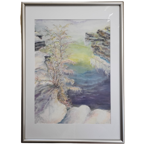 “Cavepoint Crystals” - 26x31 Framed Original Watercolor by Marcia Nickols