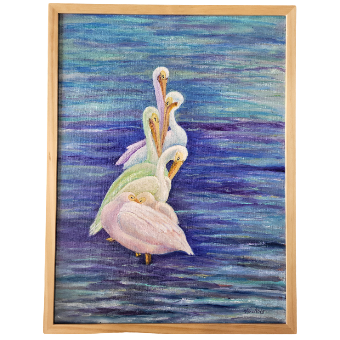 "Pelican Rainbow" Original Oil Painting by Marcia Nickols