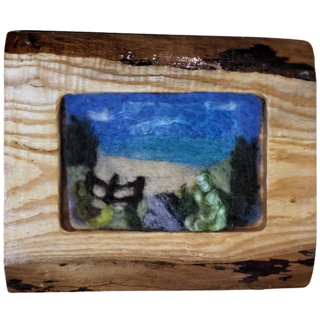 "Door County Dunes" - 6x4 Original Felt Painting by Nicole Herbst