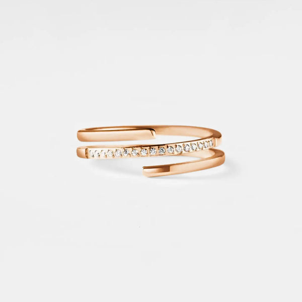 Three Row Stacking Spiral Wrap Ring