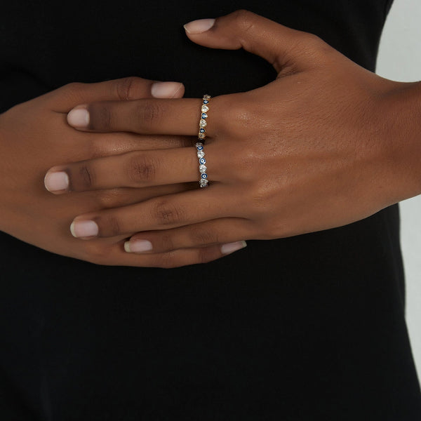 Turkish Evil Eye Heart Eternity Ring