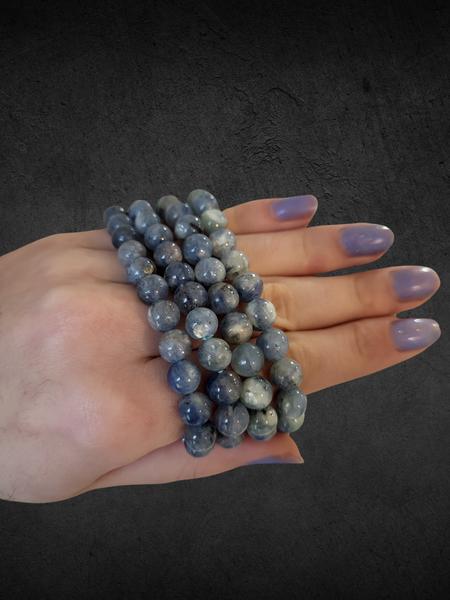 Blue Kyanite Mixed Quartz Elastic Bracelet