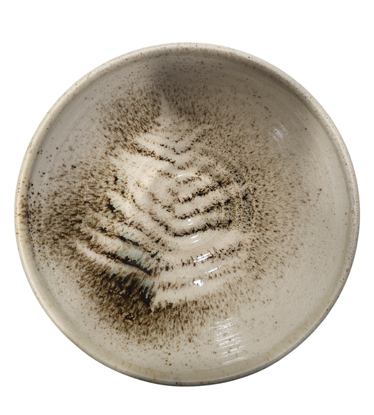 Large Fern Bowl - Beige and Brown by Liz Butler