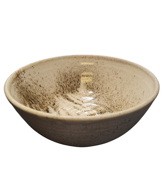 Large Fern Bowl - Beige and Brown by Liz Butler