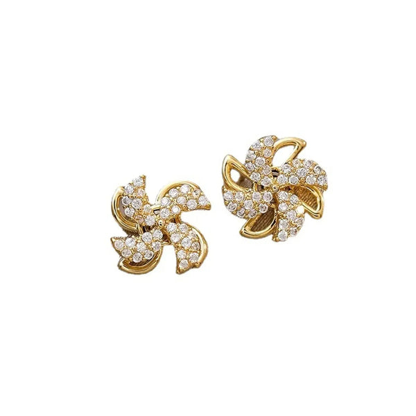 Windmill Fidget Spinner Stud Earrings
