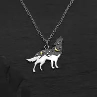 Sterling Silver Wolf Necklace