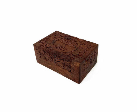 Wooden Treasure Box - Tree of Life