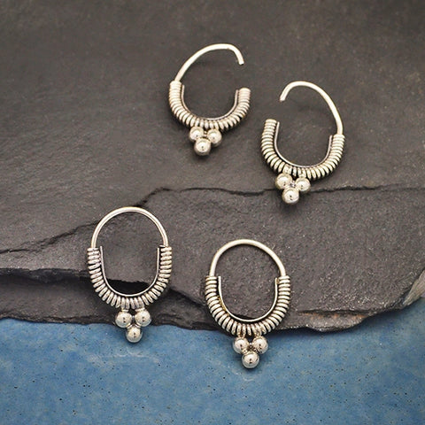 Sterling Silver Coiled Hoop Earrings