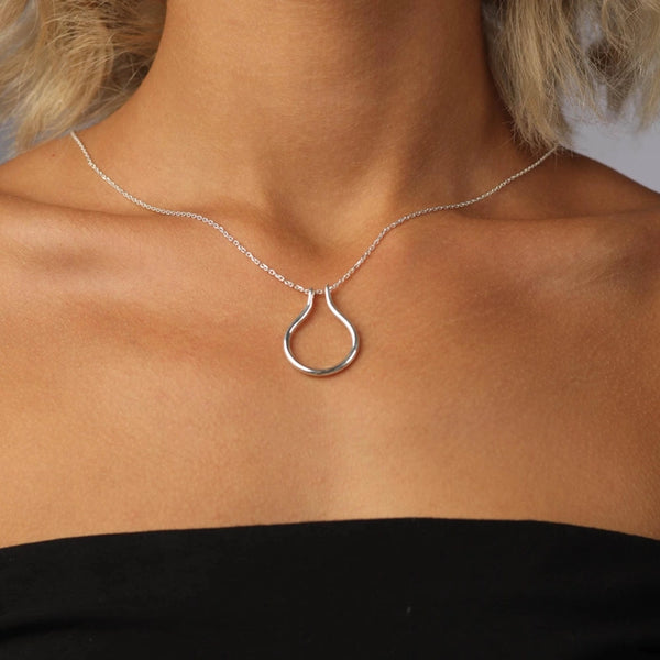 Sterling Silver Horseshoe Ring Holder Necklace