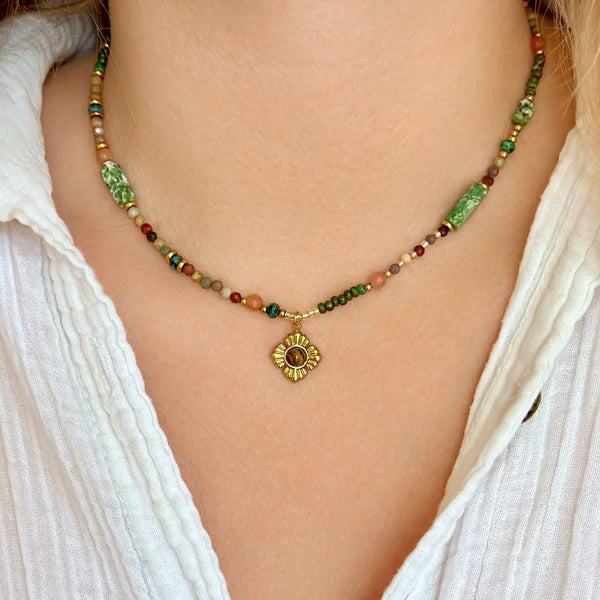 Tiger Eye Wildflower Choker