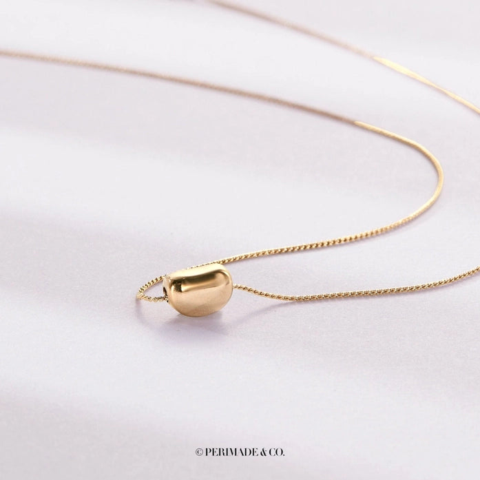 Cute Gold Acacia Bean Necklace