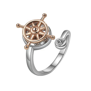 Rudder Compass Adjustable Fidget Spinner Ring