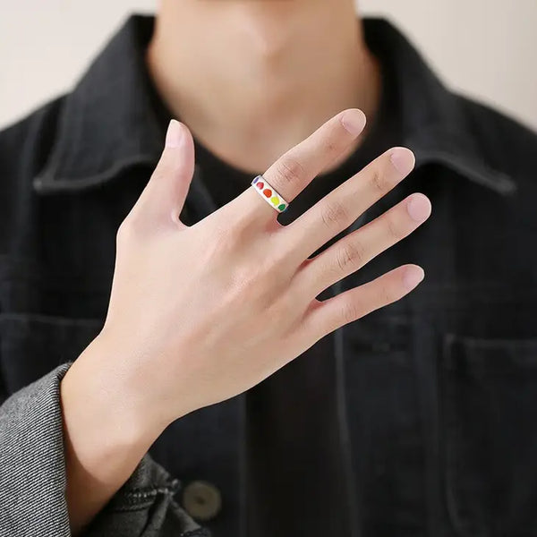 Rainbow Heart LGBTQ Pride Couple Ring