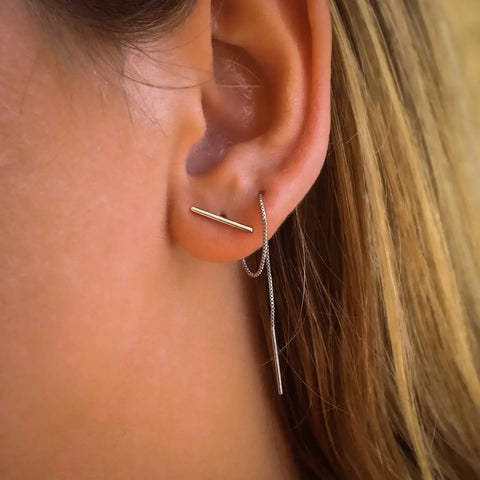 Sterling Silver Thread Earrings