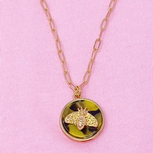 Bee On Jewel Gold Plated Lead & Nickel Free Necklace - Ellison + Young