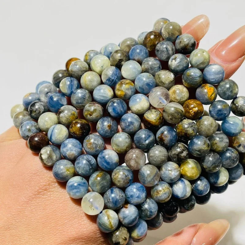 Blue Kyanite Mixed Quartz Elastic Bracelet