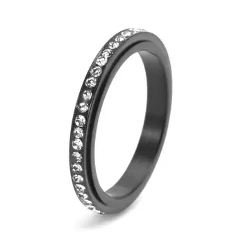 Black Rhinestone Fidget Rings