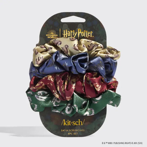 Harry Potter X Kitsch Satin Sleep Scrunchies 4pc Set