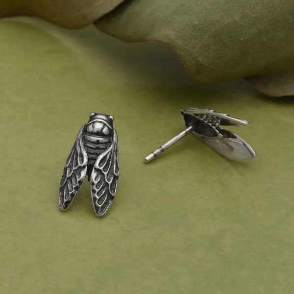 Sterling Silver Cicada Earrings