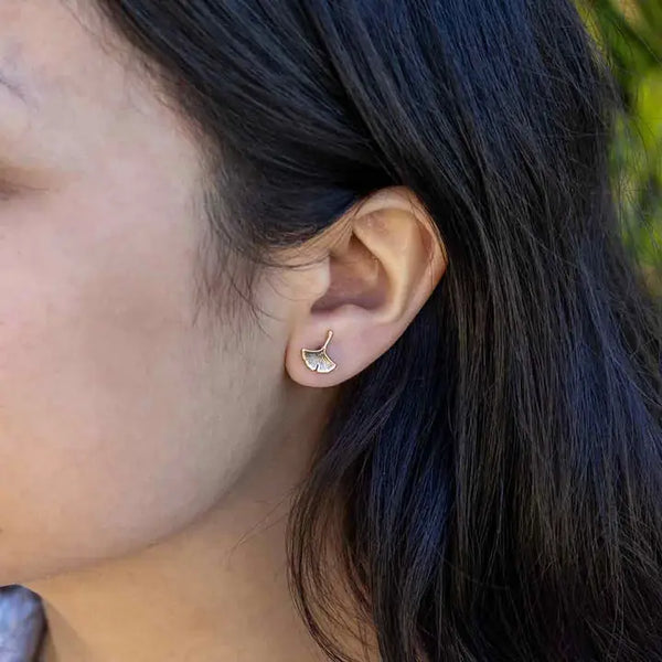 Bronze Gingko Post Earrings