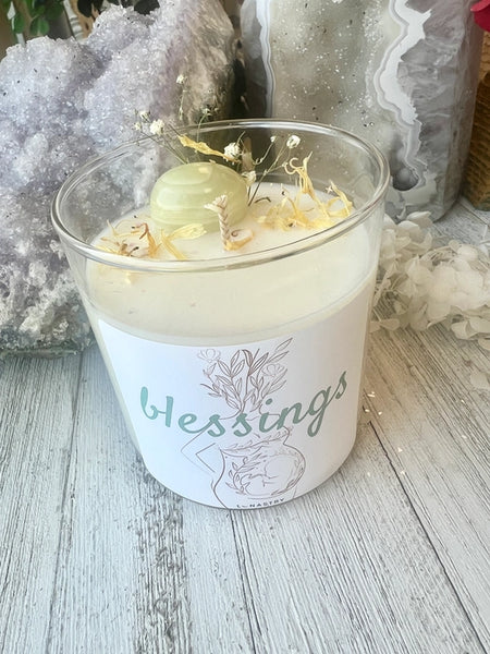 Lunastry Soy Wax & Crystal Candles - Pregnancy Blessings