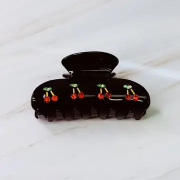 Cherries Lined Up Hair Claw