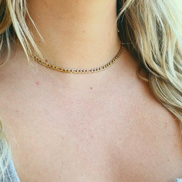 Curb Chain Choker - 4mm Stainless Steel Layer Gift