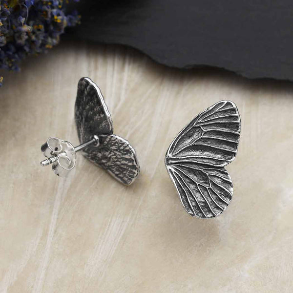 Dimensional Butterfly Post Earrings - 19x12mm