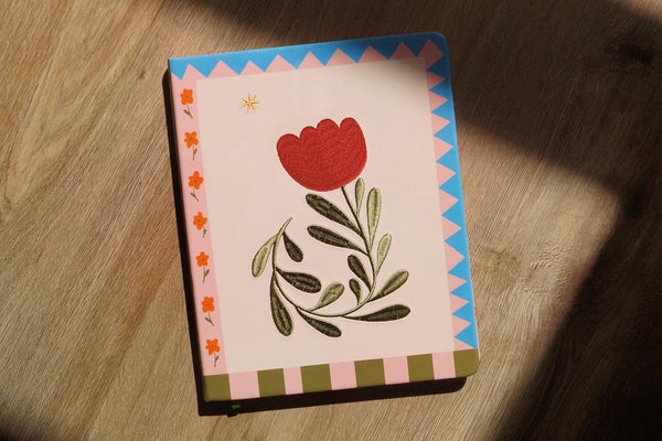 Star Tulip Embroidered Medium Hardcover Layflat Sketchbook