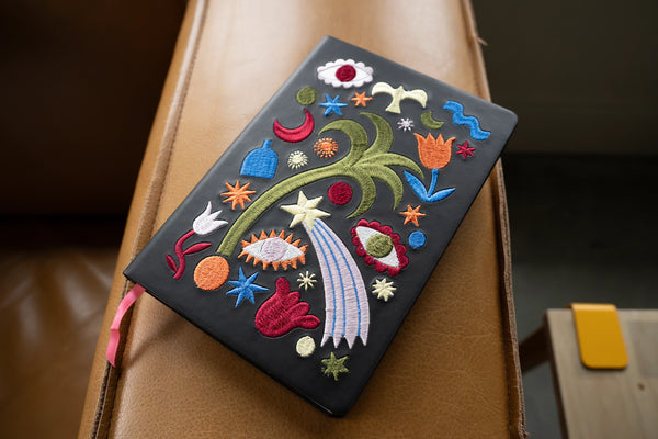 Magic Night Hardbound Embroidered Lay Flat Journal Notebook