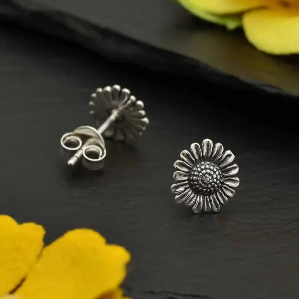 Sterling Silver Small Daisy Post Earrings