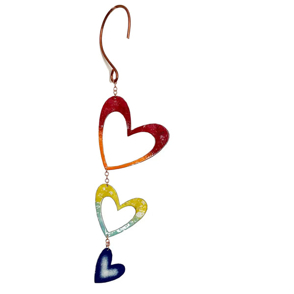 Copper Enamel Heart Minichains