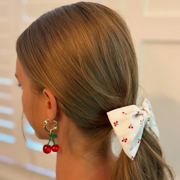Cherry Lovely Bow Tie Hair Scrunch