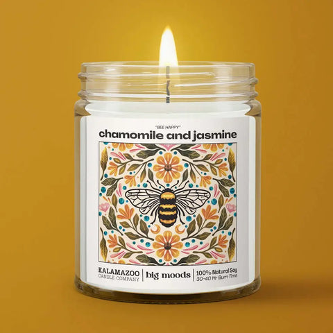 "Bee Happy" Chamomile and Jasmine - Luxury Soy Candle