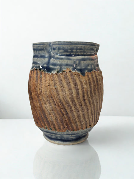 Swirl Pattern Cup - Natural Blue Tall by Liz Butler