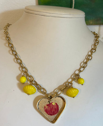 Apple Heart Necklace on 20" chain