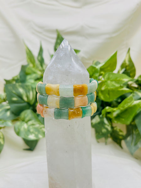 Green and Yellow Aventurine Elastic Bracelet