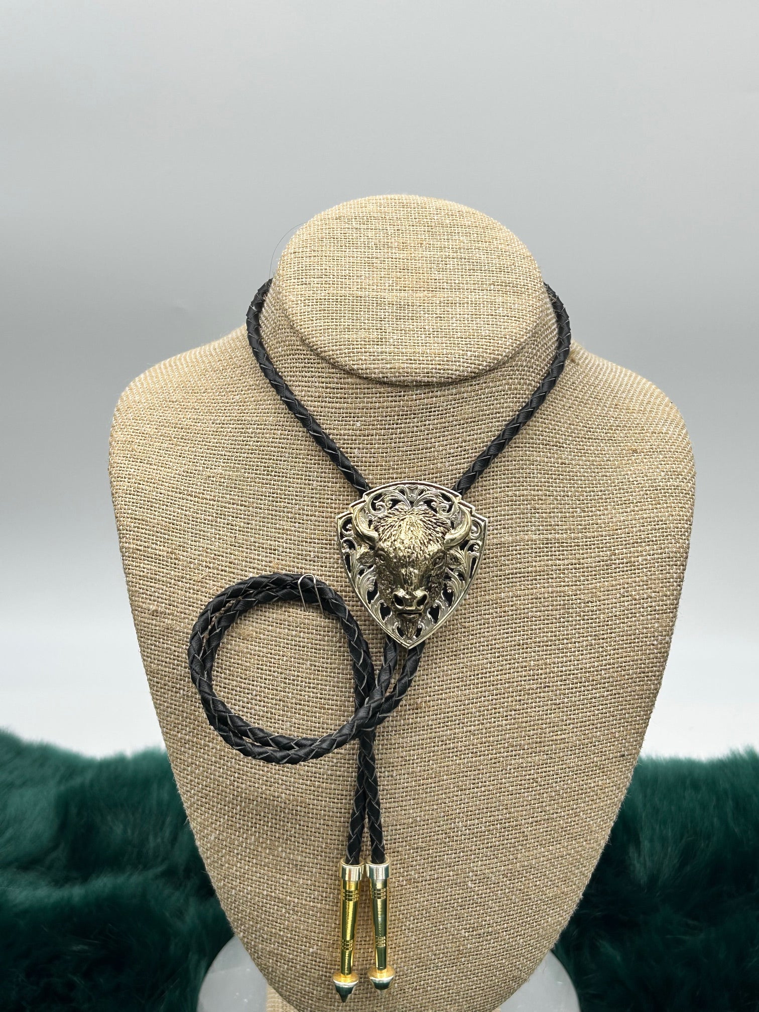 Silver Buffalo Shield Bolo - Marcia Nickols Collection