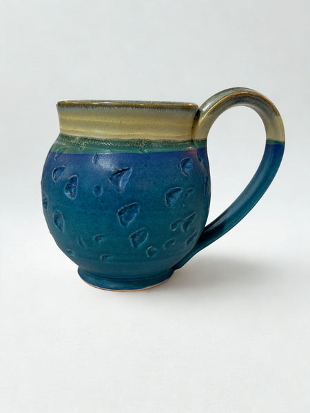 Blue Textured Mug by Liz Butler