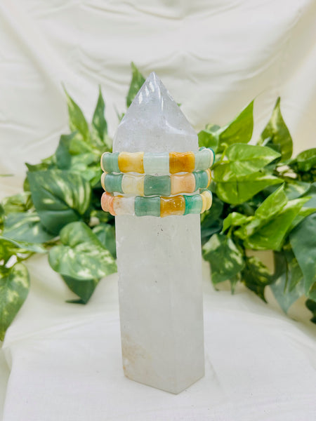 Green and Yellow Aventurine Elastic Bracelet