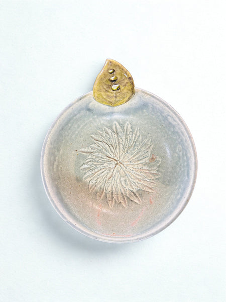 Garlic Grater and Herb Stripper Dish - Blue by Liz Butler