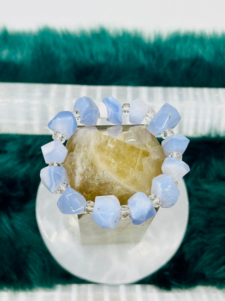 Blue Lace Agate Elastic Bracelet