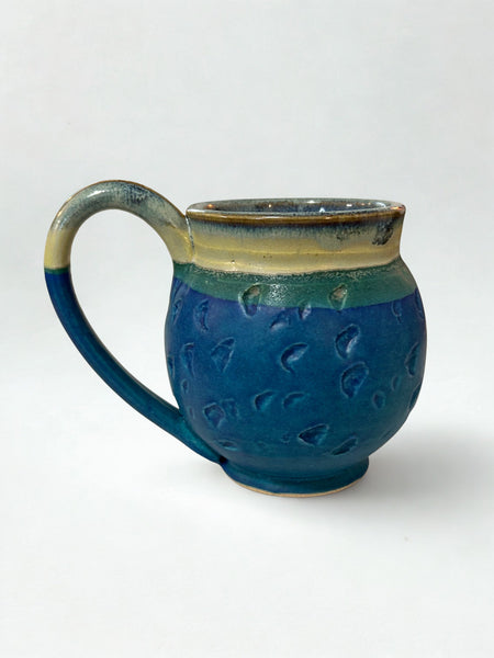 Blue Textured Mug by Liz Butler