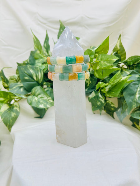 Green and Yellow Aventurine Elastic Bracelet
