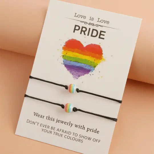 Rainbow LGBTQ Pride Braided Bracelet Set